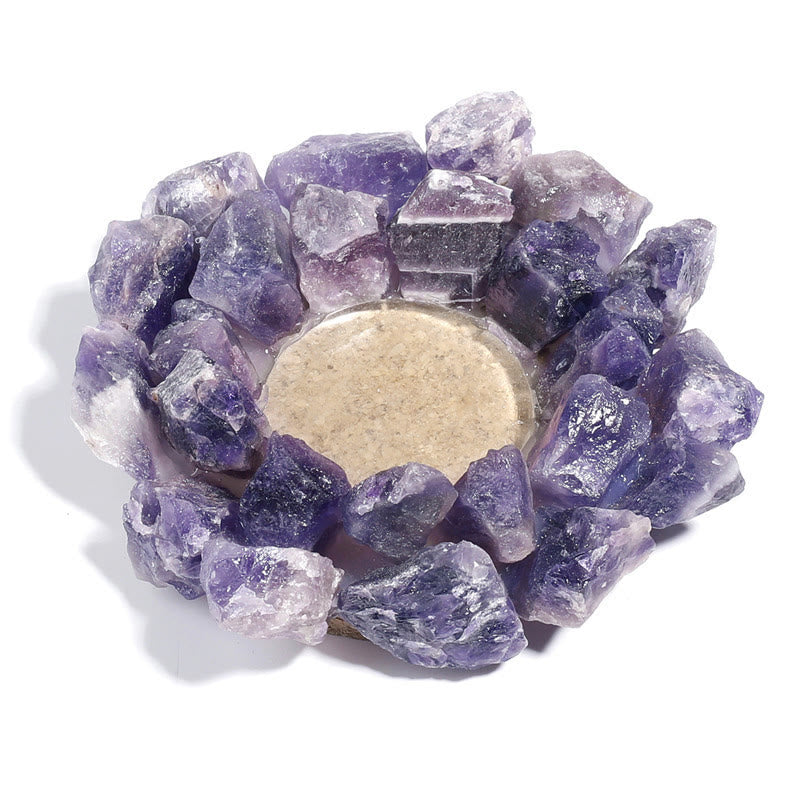 Olivenorma Natural Amethyst Healing Ornament Candle Holder - image 4