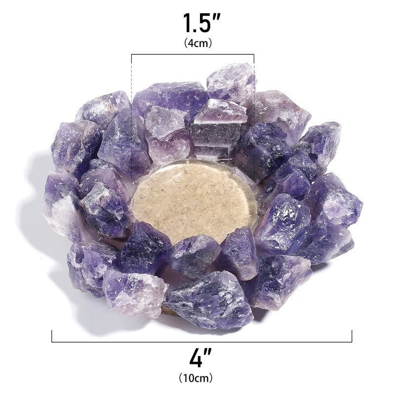 Olivenorma Natural Amethyst Healing Ornament Candle Holder - image 6