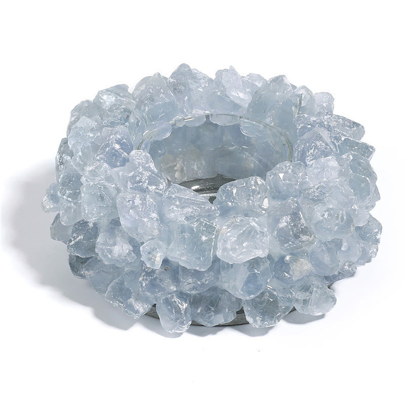 Olivenorma Natural Aquamarine Healing Ornament Candle Holder - image 5