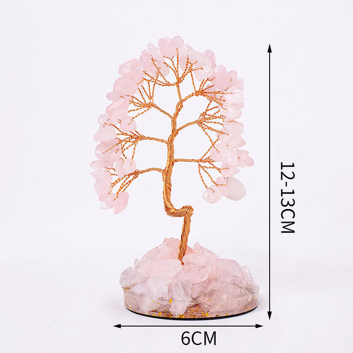 Olivenorma Luck Success Tree of Life Gemstone Feng Shui Tree - Rose Quartz - 7 Branches - image 8
