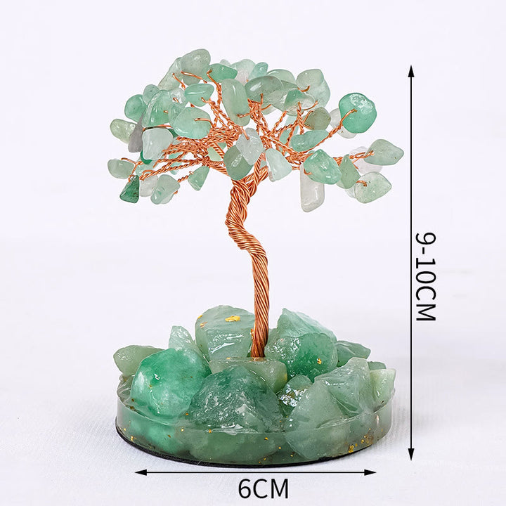 Olivenorma Luck Success Tree of Life Gemstone Feng Shui Tree - Green Aventurine - 6 Branches - image 1