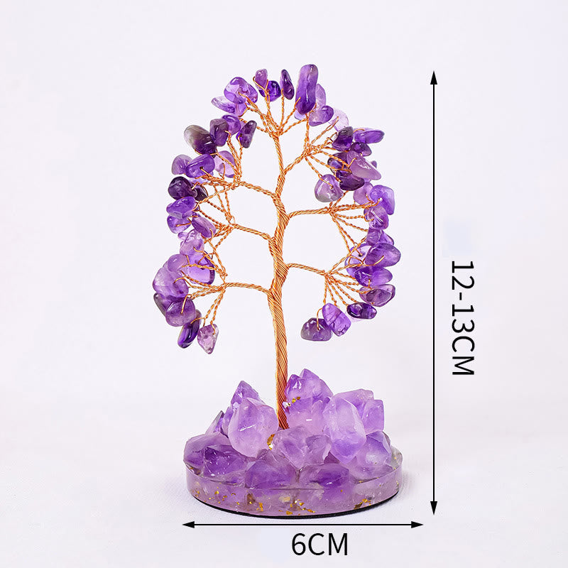 Olivenorma Luck Success Tree of Life Gemstone Feng Shui Tree - Amehtyst - 7 Branches - image 12