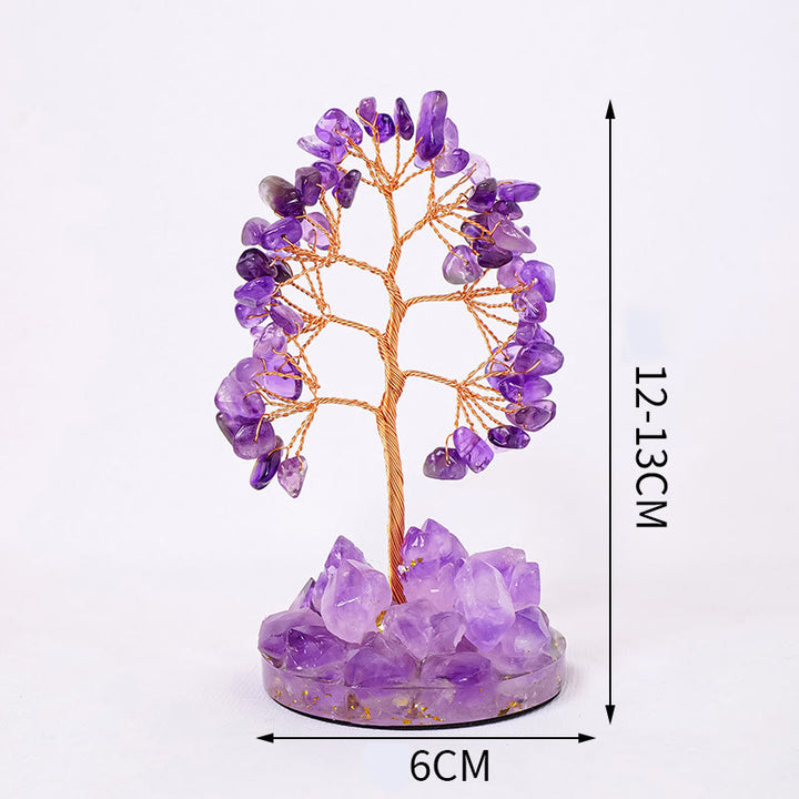 Olivenorma Luck Success Tree of Life Gemstone Feng Shui Tree - Amehtyst - 7 Branches - image 12