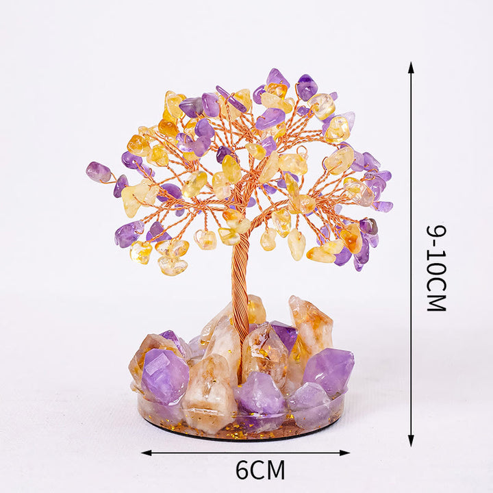 Olivenorma Luck Success Tree of Life Gemstone Feng Shui Tree - Amethyst&Citrine - 12 Branches - image 14