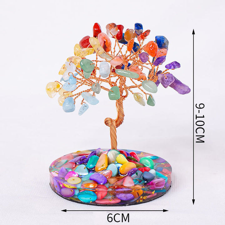 Olivenorma Luck Success Tree of Life Gemstone Feng Shui Tree - Chakra&Rainbow Nacre - 7 Branches - image 10