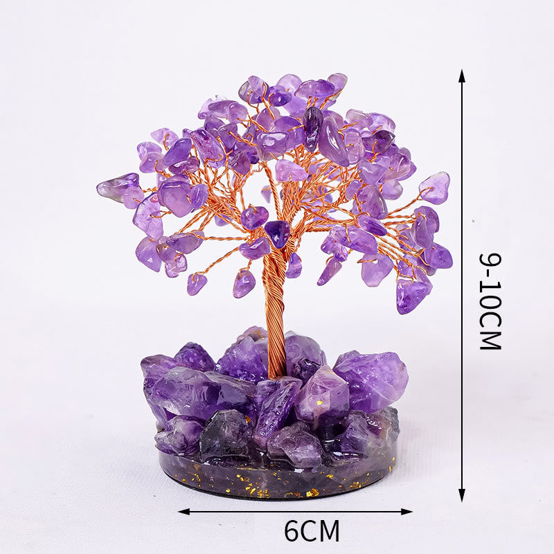 Olivenorma Luck Success Tree of Life Gemstone Feng Shui Tree - Amehtyst - 12 Branches - Style #A - image 13