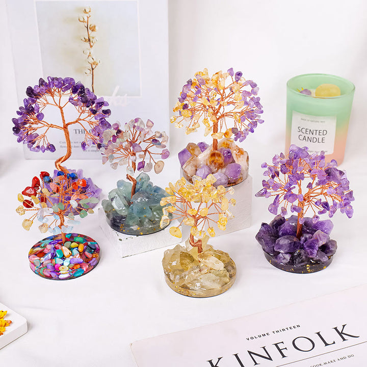 Olivenorma Luck Success Tree of Life Gemstone Feng Shui Tree - image 21