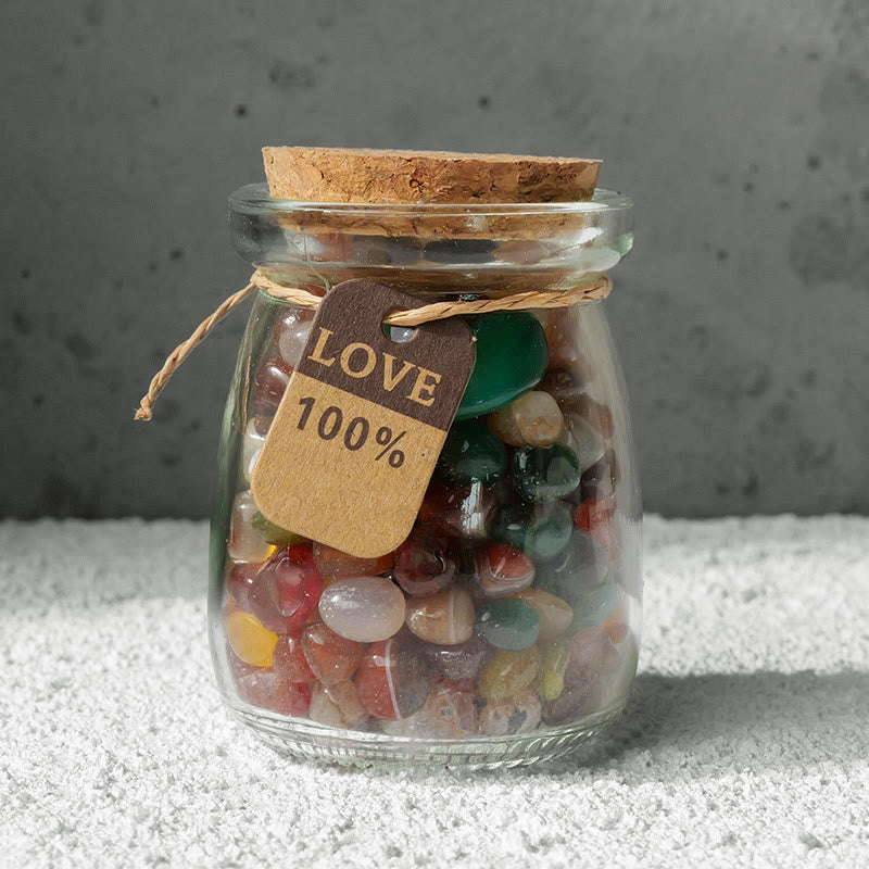 Olivenorma Natural Gemstone Gravel Crystal Wishing Bottle - Rainbow Agate - image 8