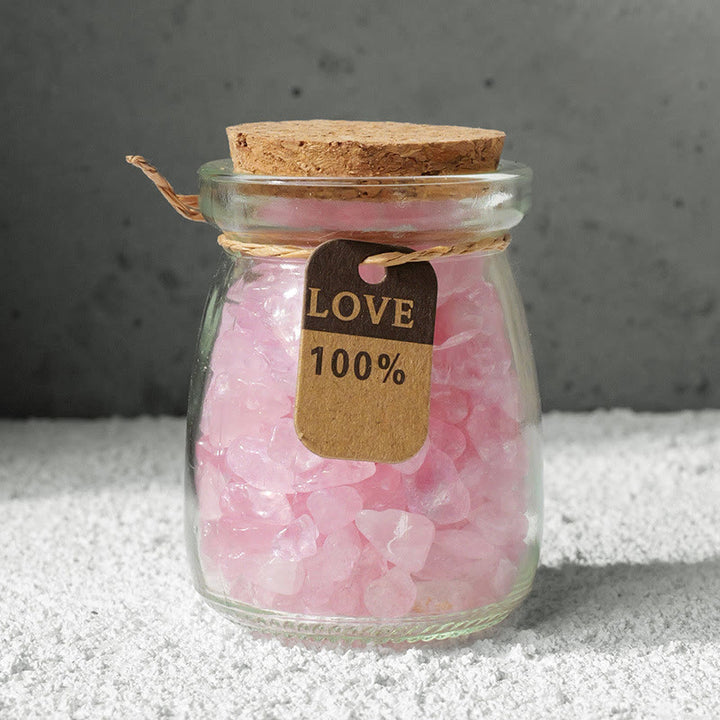 Olivenorma Natural Gemstone Gravel Crystal Wishing Bottle - Rose Quartz - image 18
