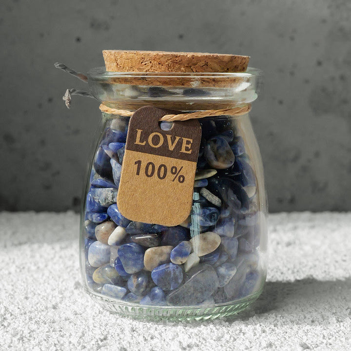 Olivenorma Natural Gemstone Gravel Crystal Wishing Bottle - Lapis Lazuli - image 6