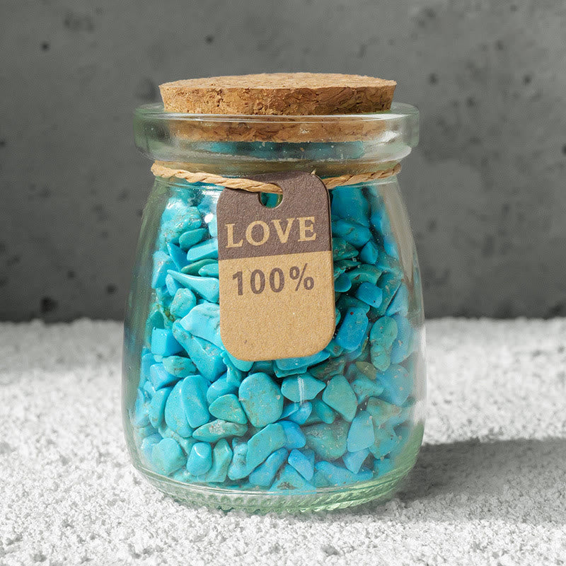 Olivenorma Natural Gemstone Gravel Crystal Wishing Bottle - Turquoise - image 1