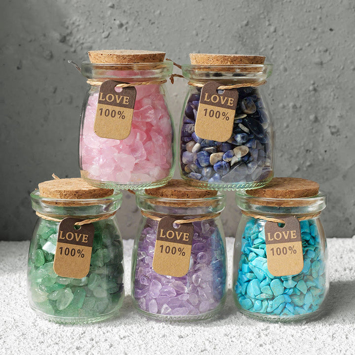 Olivenorma Natural Gemstone Gravel Crystal Wishing Bottle - image 0