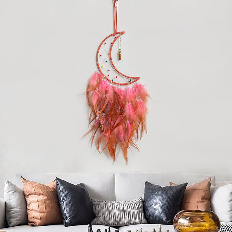 Olivenorma Colorful Rice Beads Orange Pink Dream Catcher - image 5