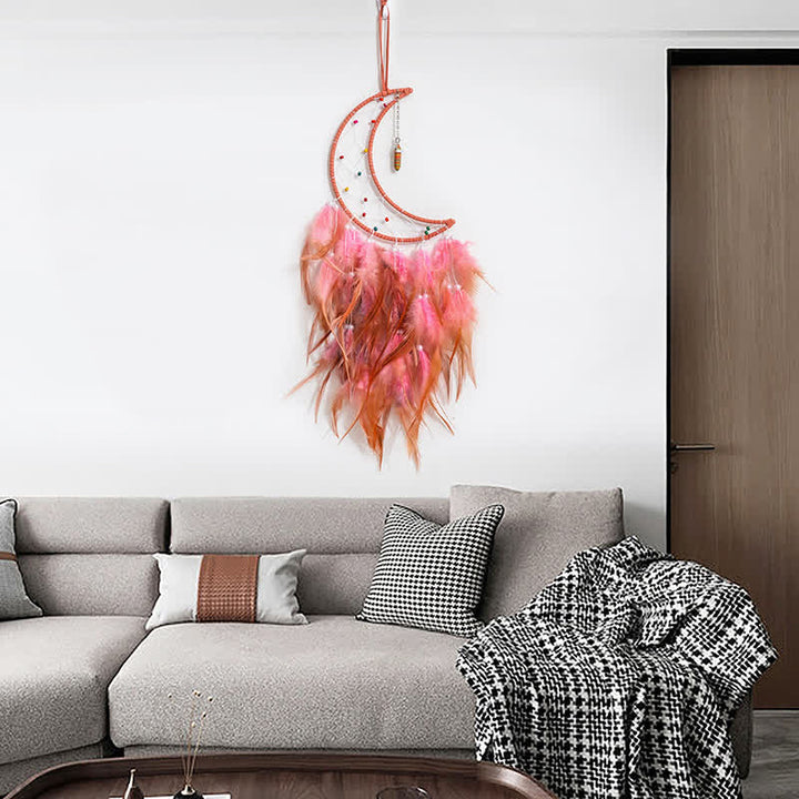Olivenorma Colorful Rice Beads Orange Pink Dream Catcher - image 4