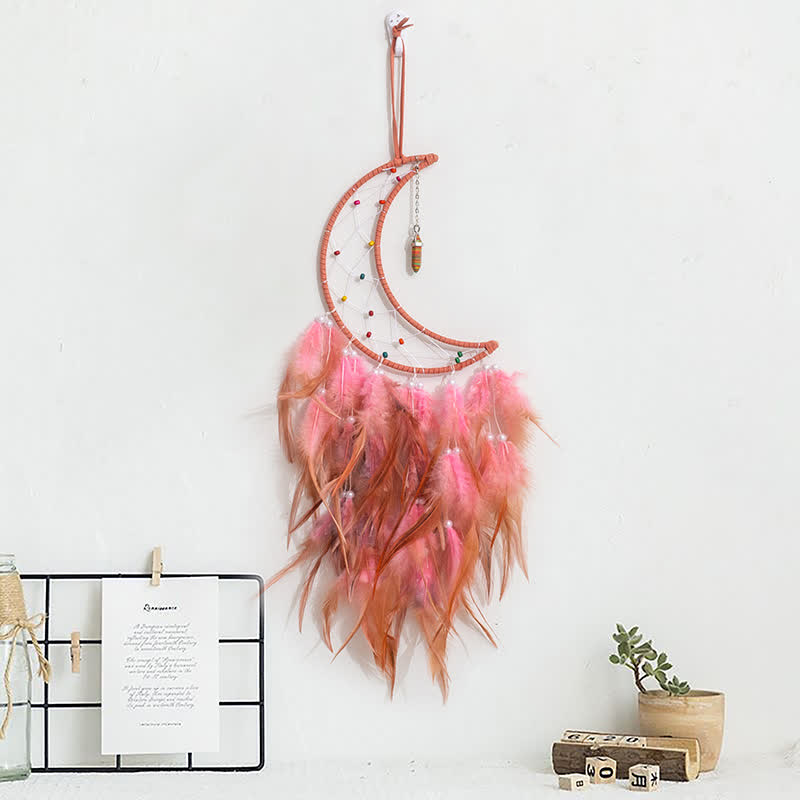 Olivenorma Colorful Rice Beads Orange Pink Dream Catcher - Without Lights - image 0