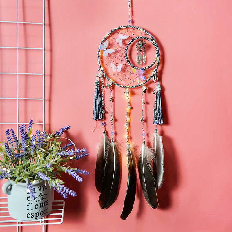Olivenorma Butterfly Feather Bell Pendant Dream Catcher - image 2