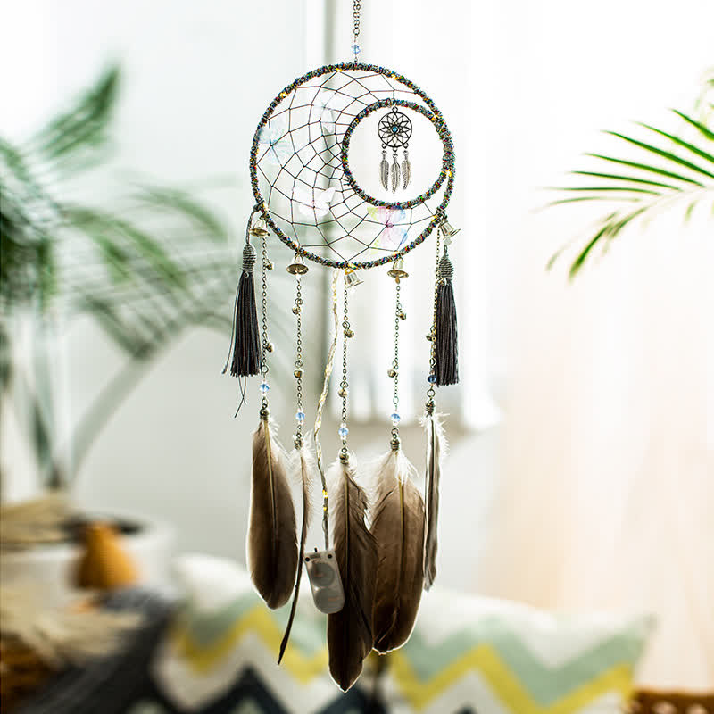 Olivenorma Butterfly Feather Bell Pendant Dream Catcher - Without Lights - image 0