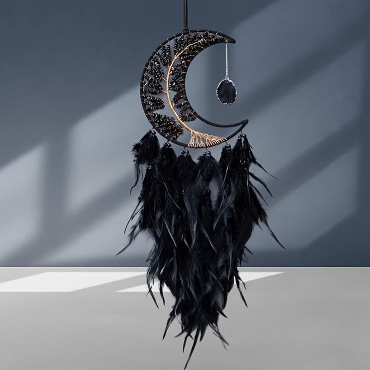 Olivenorma Black Onyx Beaded Tree of Life Dream Catcher - Without Lights - image 0