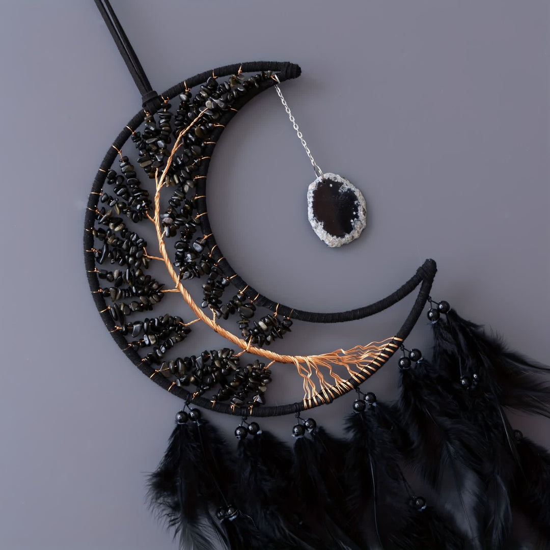 Olivenorma Black Onyx Beaded Tree of Life Dream Catcher - image 3