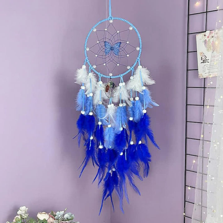 Olivenorma Chakra Tree of Life Butterfly Pendant Dream Catcher - Blue - Without Lights - image 6