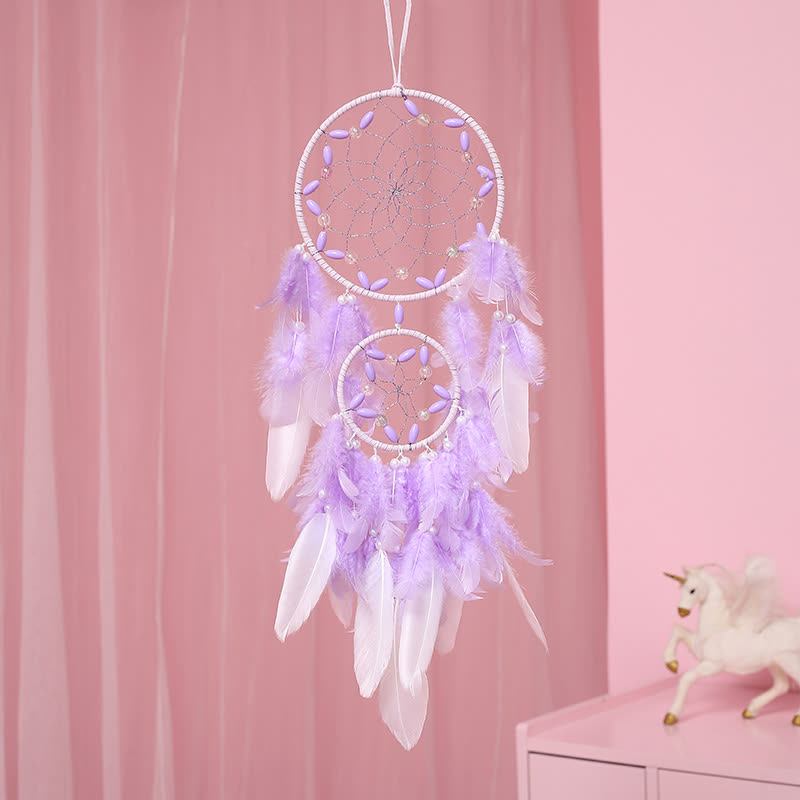 Olivenorma Purple Plastic Beads Purple Feather Dream Catcher - image 3