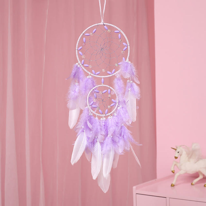 Olivenorma Purple Plastic Beads Purple Feather Dream Catcher - image 3