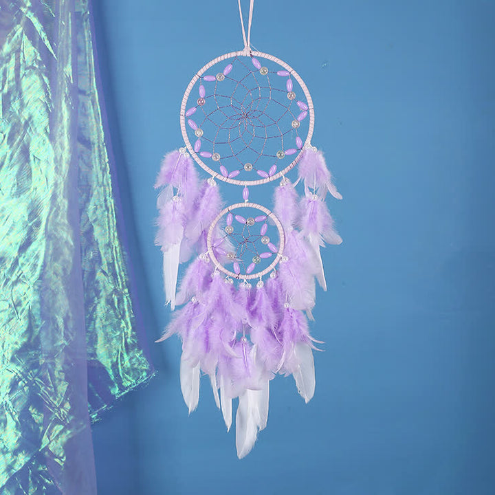 Olivenorma Purple Plastic Beads Purple Feather Dream Catcher - image 7