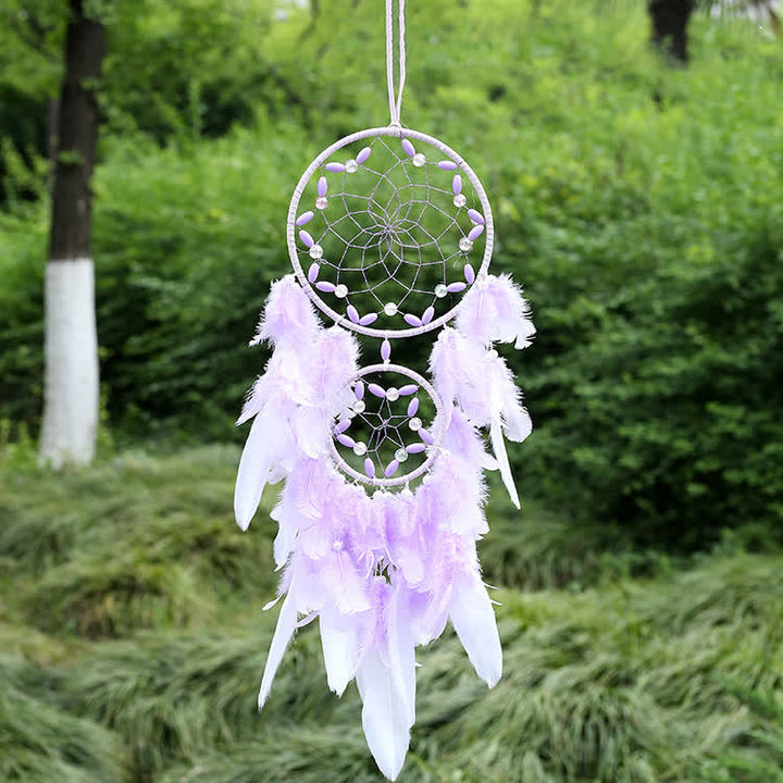 Olivenorma Purple Plastic Beads Purple Feather Dream Catcher - image 4
