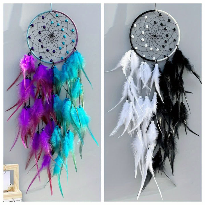 Olivenorma Handmade Dual Color With Feathers Dream Catcher - image 6