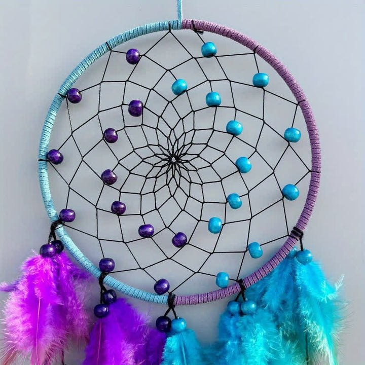 Olivenorma Handmade Dual Color With Feathers Dream Catcher - image 4