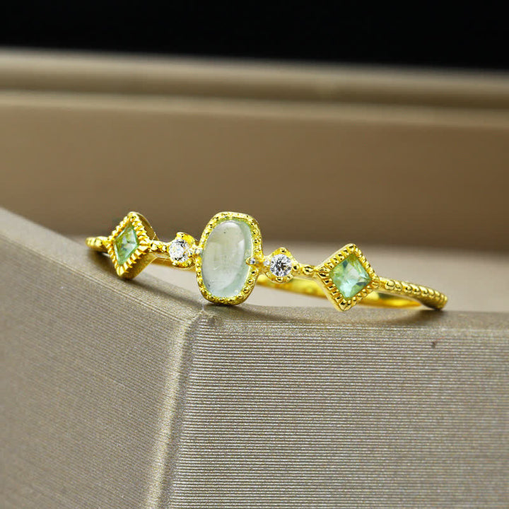 Olivenorma Sterling Silver Vintage Natural Stone Aquamarine Ring - image 2