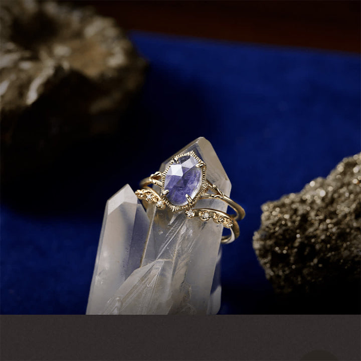 Olivenorma 2pcs Natural Moonstone Ring Set - image 4