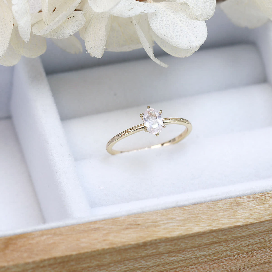 Olivenorma Simple Inlay Rose Quartz Green Fluorite Ring - image 2