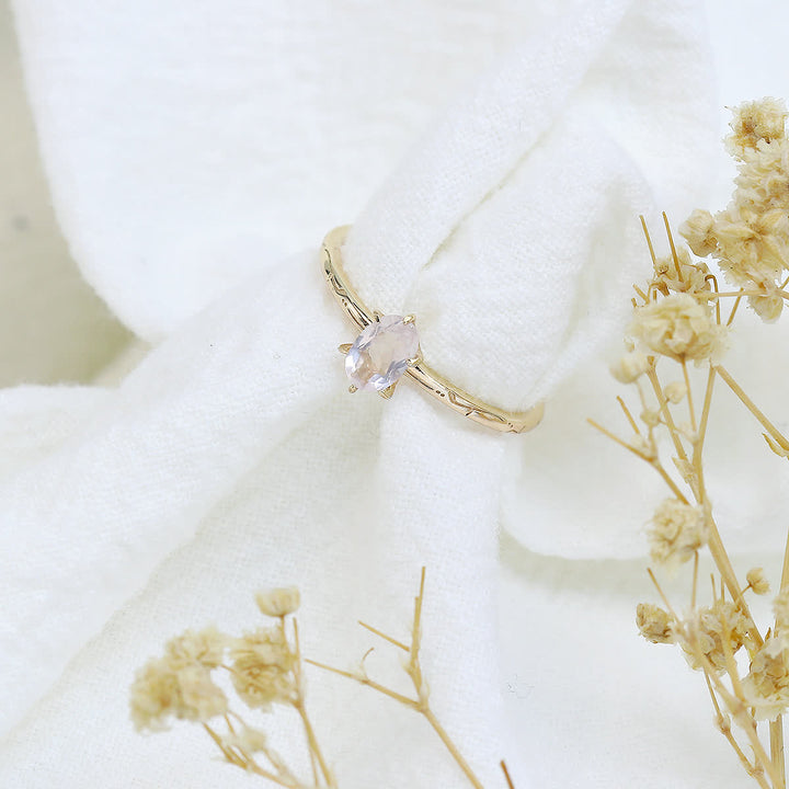 Olivenorma Simple Inlay Rose Quartz Green Fluorite Ring - image 7