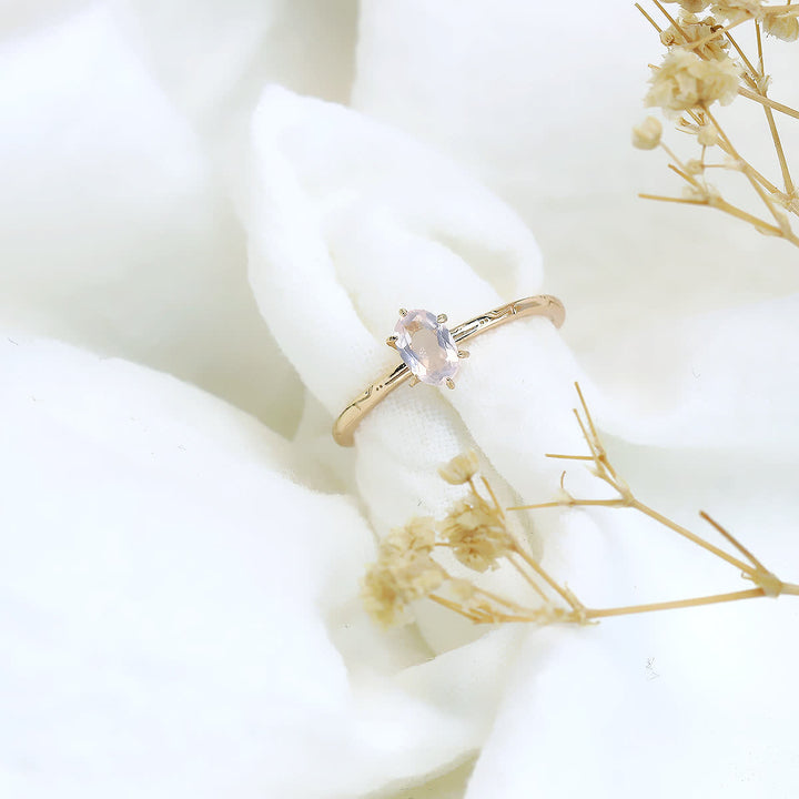 Olivenorma Simple Inlay Rose Quartz Green Fluorite Ring - image 4