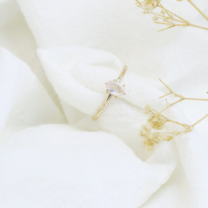 Olivenorma Simple Inlay Rose Quartz Green Fluorite Ring - image 5