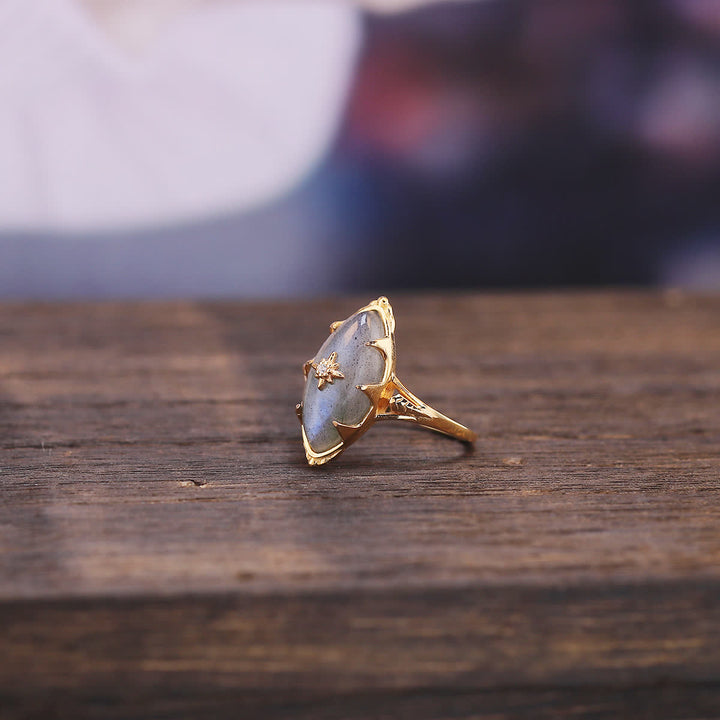 Olivenorma Natural Labradorite Star Print Ring - image 8