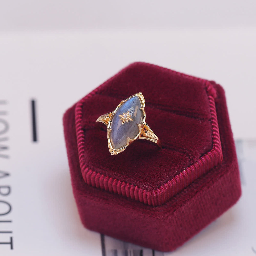 Olivenorma Natural Labradorite Star Print Ring - image 1