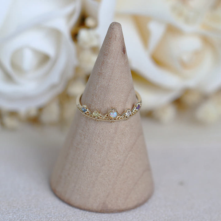 Olivenorma Opal White Zircon Crown Molding Ring - image 2