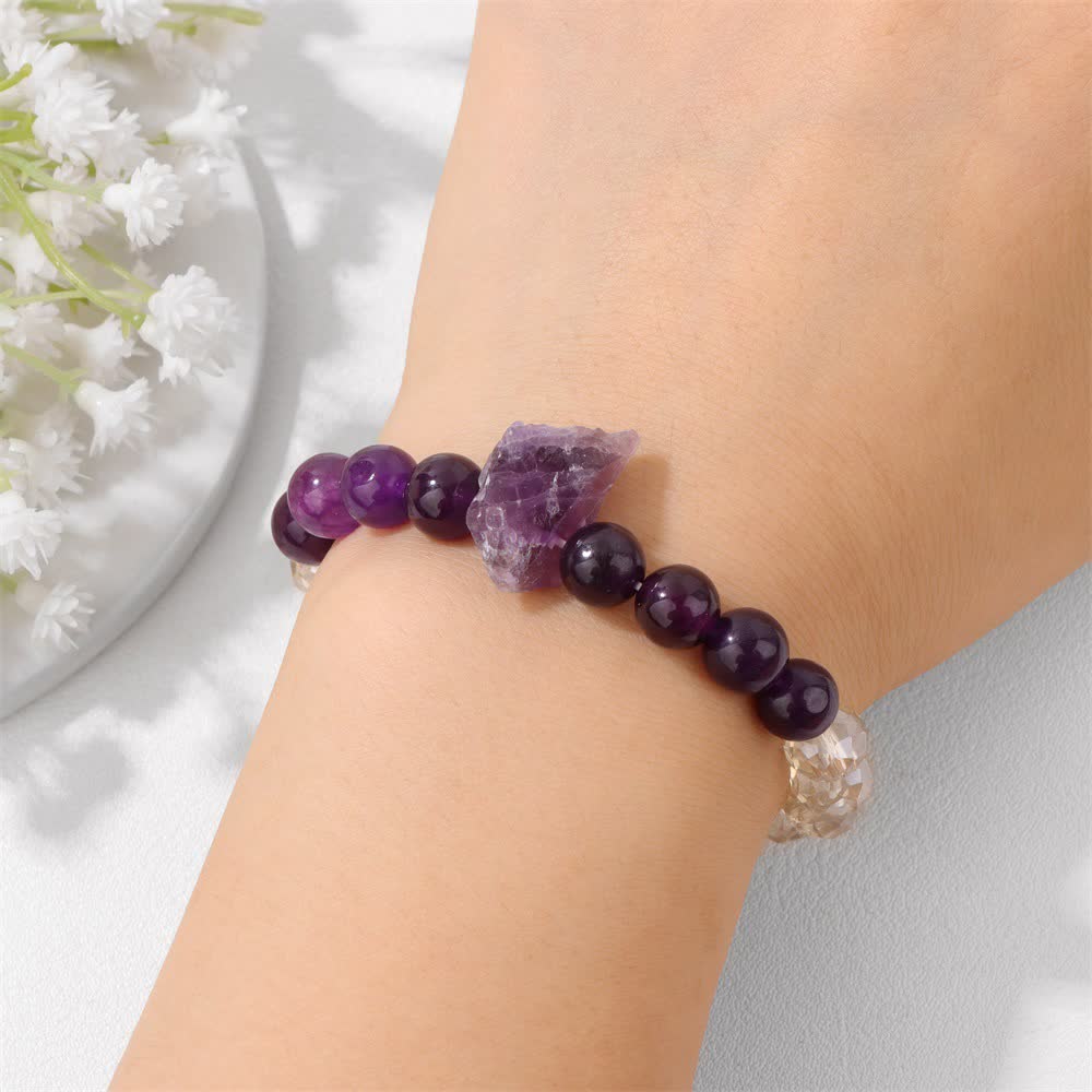 Olivenorma Natural Stone Irregular Raw Stone Bead Bracelet - image 1
