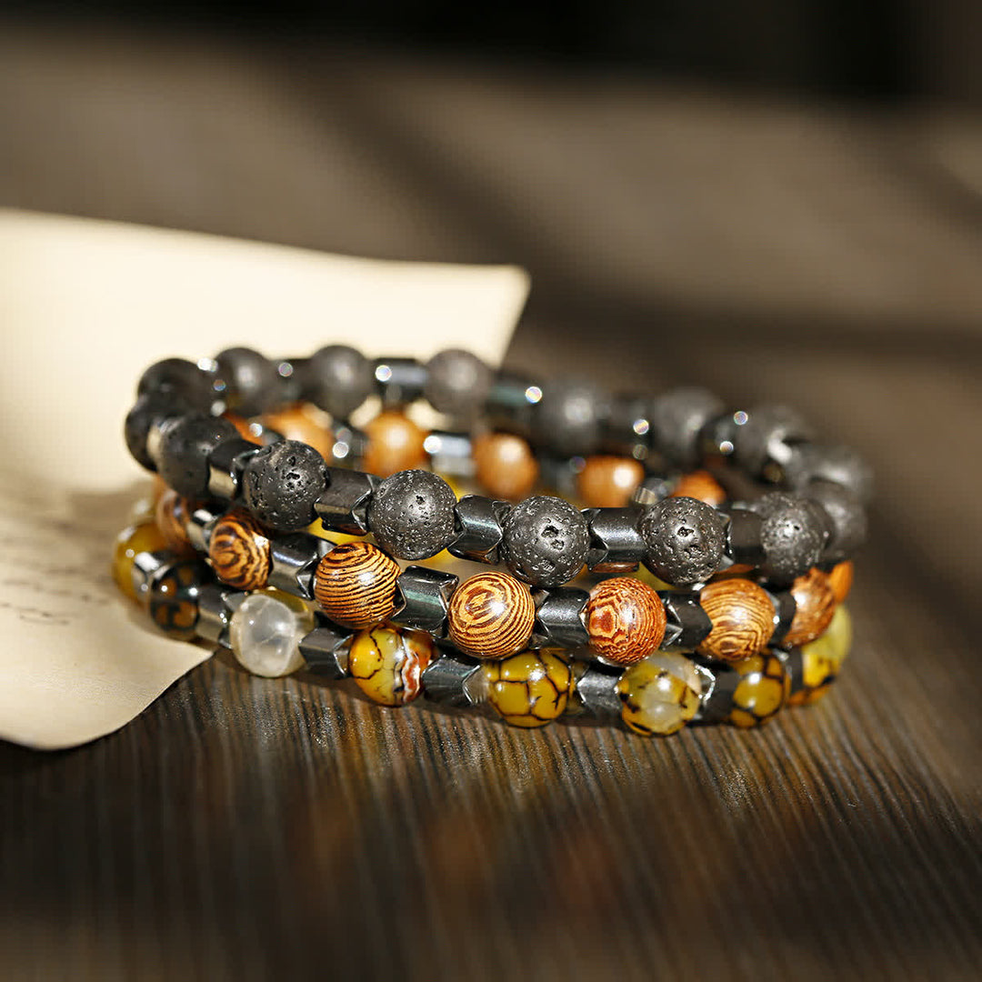 Olivenorma Geometric Hematite Beads Bracelet - image 0