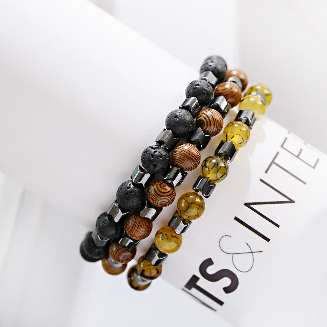 Olivenorma Geometric Hematite Beads Bracelet - image 16