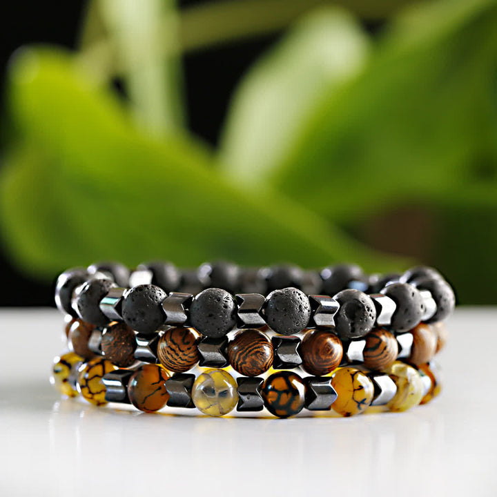 Olivenorma Geometric Hematite Beads Bracelet - image 17