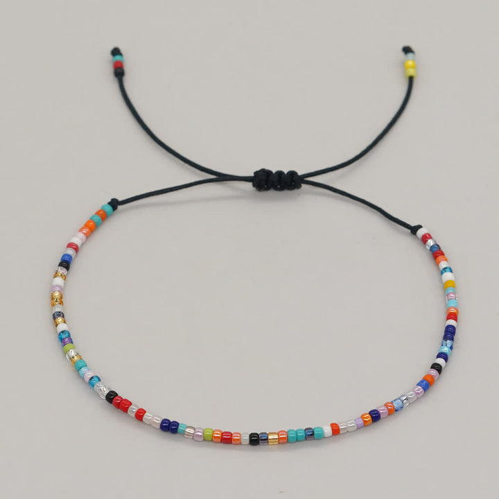 Olivenorma Colorful Rice Beads Adjustable Bracelet - Blue - image 3