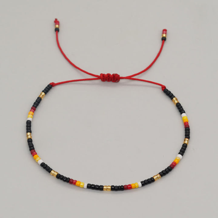 Olivenorma Colorful Rice Beads Adjustable Bracelet - Black - image 2