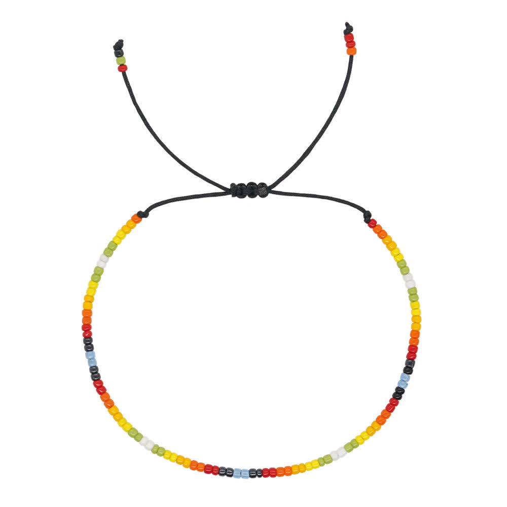 Olivenorma Colorful Rice Beads Adjustable Bracelet - Yellow Green - image 8