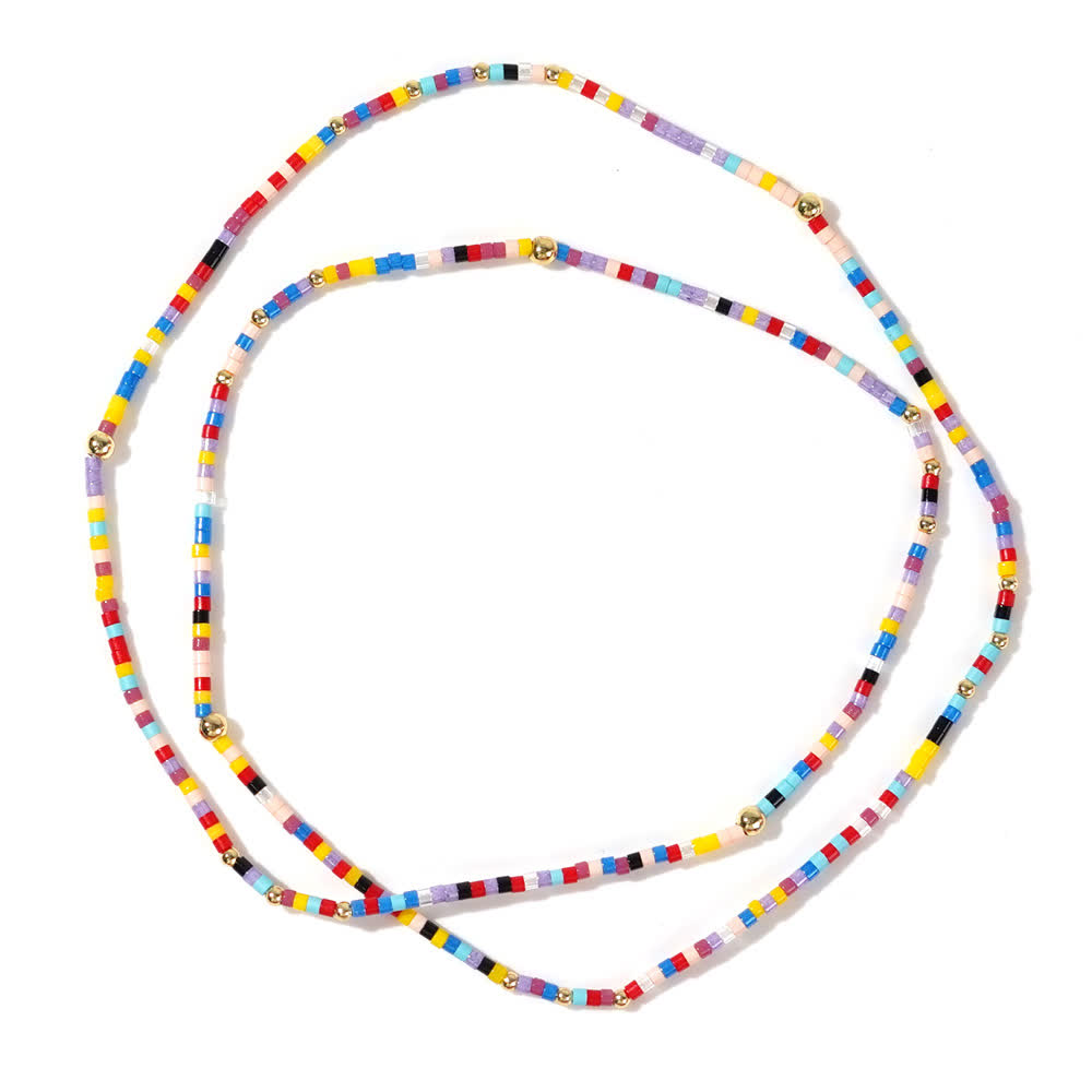 Olivenorma Colored Rice Beads Beads Multi-layer Bracelet - Colorful - image 11