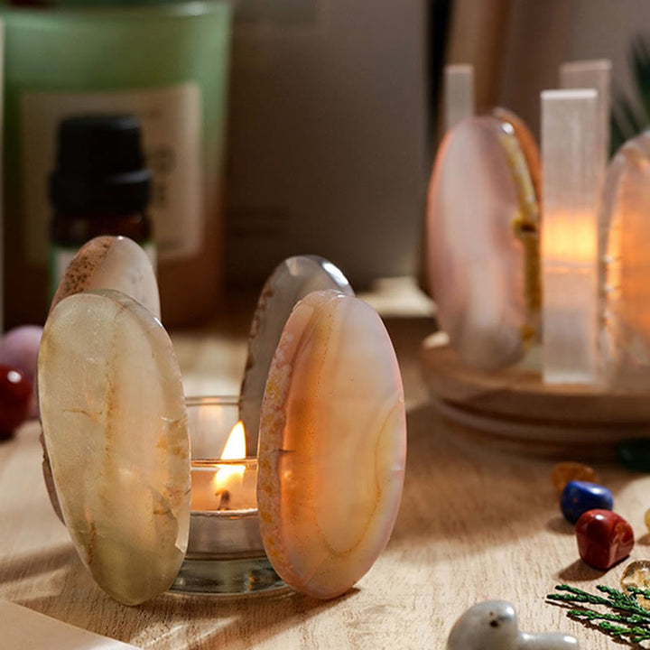 Olivenorma Natural Agate Ornament Candle Holder - image 7