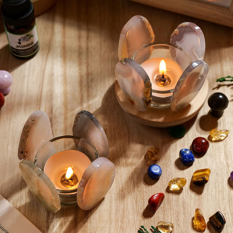 Olivenorma Natural Agate Ornament Candle Holder - Agate - image 0