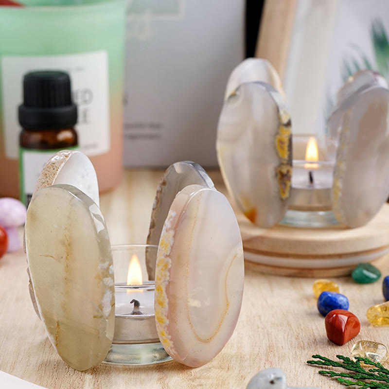 Olivenorma Natural Agate Ornament Candle Holder - image 4